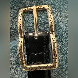 Brighton Navy Blue Belt Silver Buckle